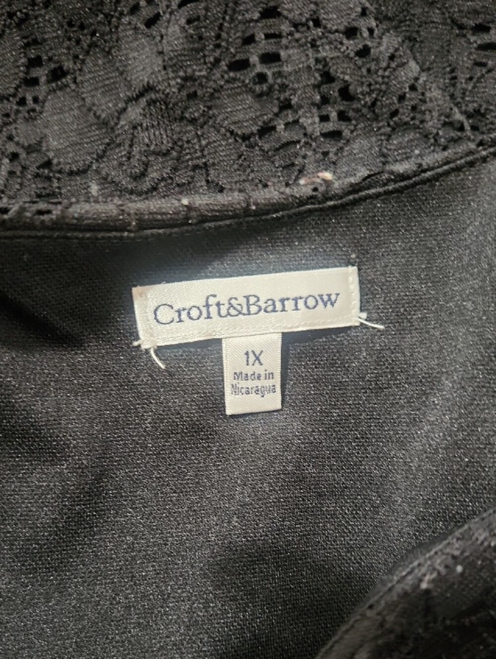 croft & barrow Black Floral Lace Sleeveless Camisole - Picture 5 of 5